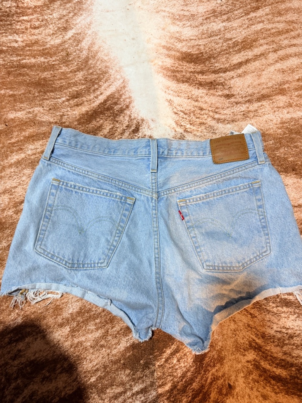Levi Light Blue Denim Cutoff Jean Shorts